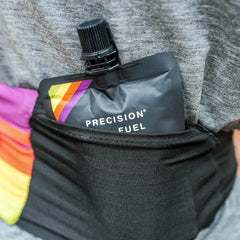 Precision Hydration PF90 Energy Gels during a run delivering convenient, easy-to-digest carbohydrates.
