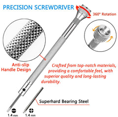 Close-up of pro-grade precision screwdrivers included in the kit
