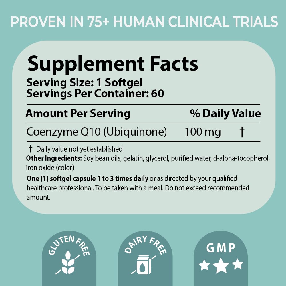 CoQ10 100mg softgels close-up
