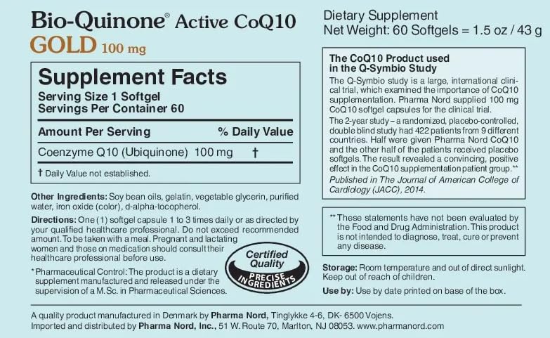 Back view of bottle displaying supplement facts