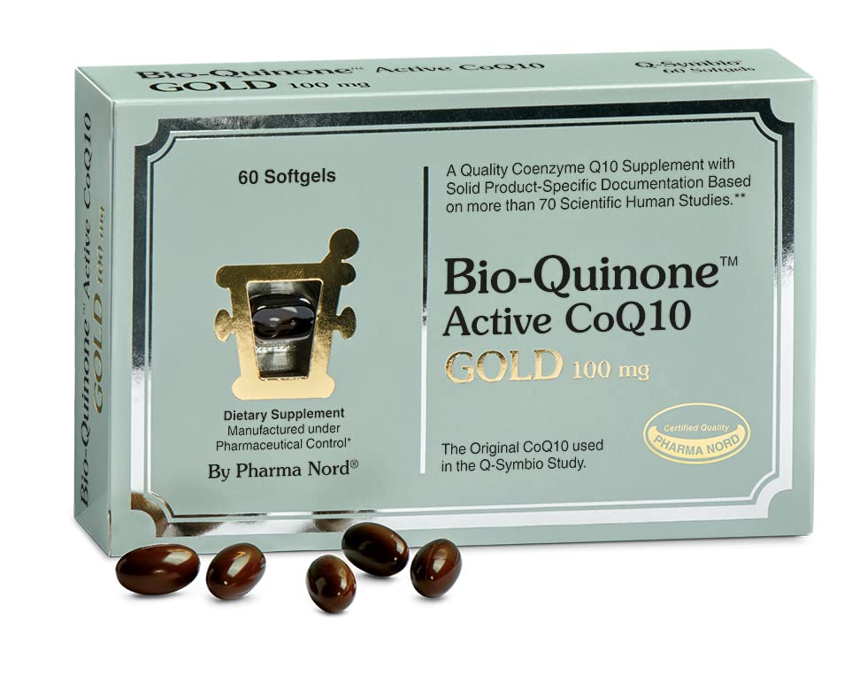 Front view of Pharma Nord Bio-Quinone Gold CoQ10 100mg softgels bottle