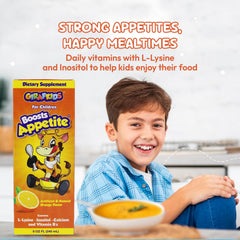 PHARMADEL GirafKids ingredients label highlighting L‑lysine and B‑vitamins