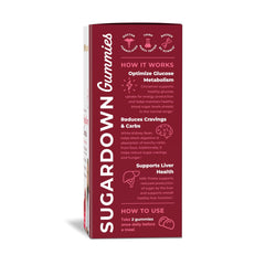 SugarDown Gummies ingredients list showing cinnamon chromium blend