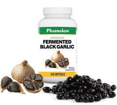 PHARMAKON Organic Aged Black Garlic capsules bottle