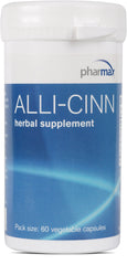Pharmax Alli-Cinn bottle and capsules on white background