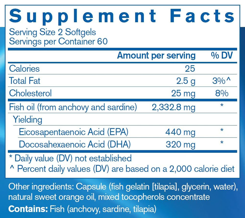 Pharmax Finest Pure Fish Oil Capsules 120-count bottle with capsules