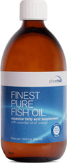 Pharmax Finest Pure Fish Oil bottle with orange essential oil label