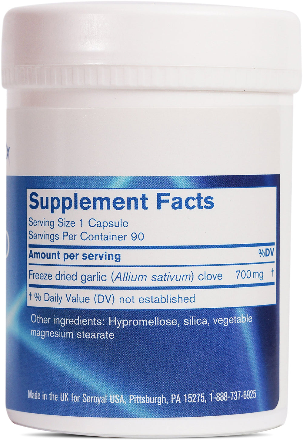 Pharmax Garlic Freeze Dried 90 Capsules bottle with label