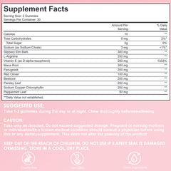 Slippery Elm ingredient and gummies label