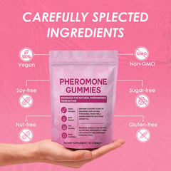 Vegan and gluten-free certification icons on bottle