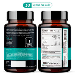 Front view of PhiNaturals High Potency Probiotics bottle with vegan capsules