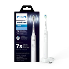 Front view of Philips Sonicare 4100 toothbrush in white