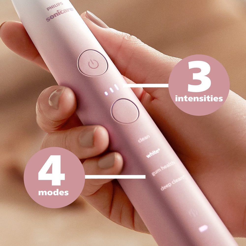 Sonicare 9000 handle displaying four brushing modes