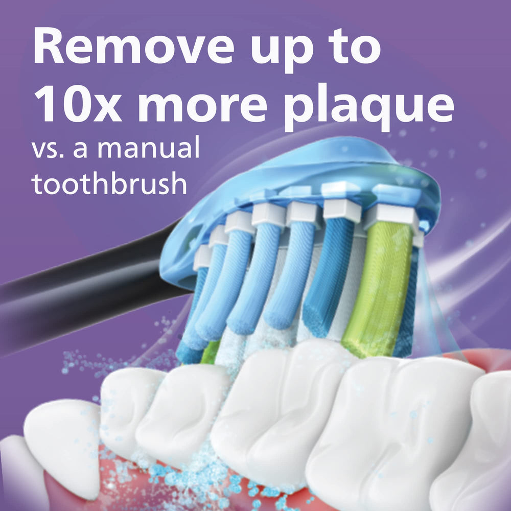 Close-up of the black purple handle of the Sonicare 9000 Special Edition.