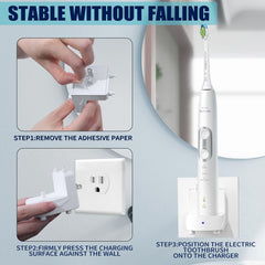 Wall-mount charger with adhesive strip for Philips Sonicare