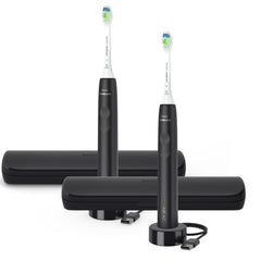 Front view of Philips Sonicare DiamondClean 2-Pack Bundle in black