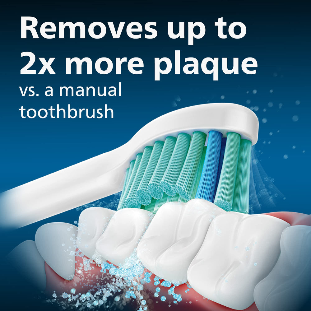 Contoured bristles on Philips Sonicare E-Series replacement heads