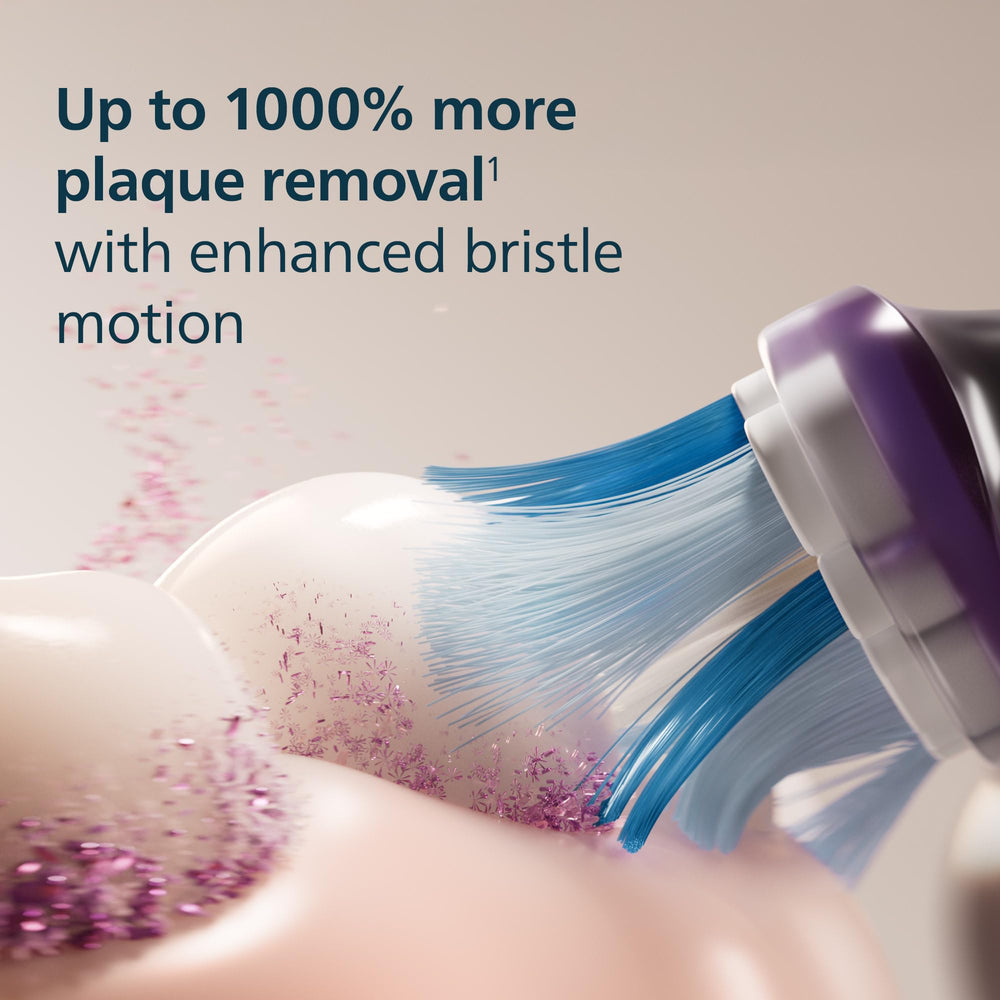 Close-up of Philips Sonicare G3 replacement head with concave bristle design