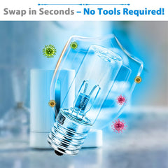 Close-up of 3W 10V UV replacement bulbs