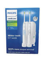 Philips Sonicare Optimal Clean 2-Pack rechargeable electric toothbrush with pressure sensor and QuadPacer