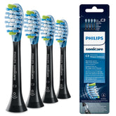Philips Sonicare Premium Plaque Defence brush heads 4-pack, black HX9044/33 — front view