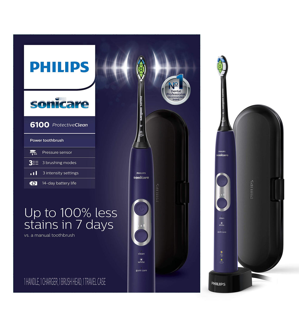 Main product shot of Philips Sonicare ProtectiveClean 6100 in Deep Purple HX6471/03