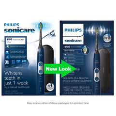 Close-up of the navy blue Philips Sonicare ProtectiveClean 6100 design