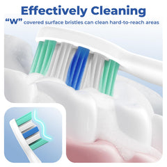 Each head includes a protective hygienic dust cover
