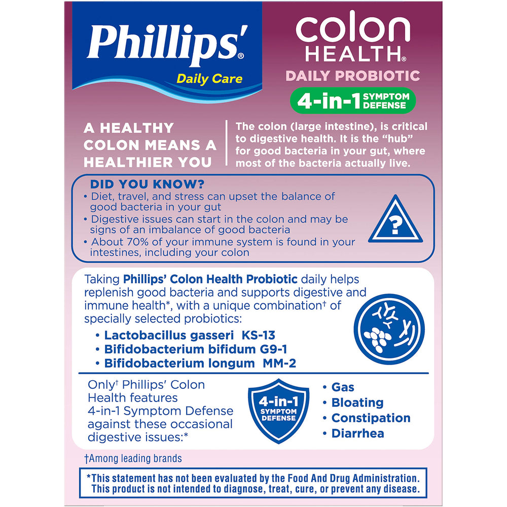 Phillips' Colon Health 2-pack box front highlighting savings and convenience.