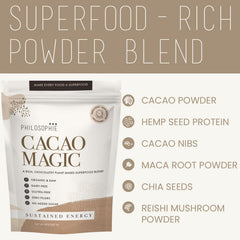 Reishi mushroom and maca root highlight in blend