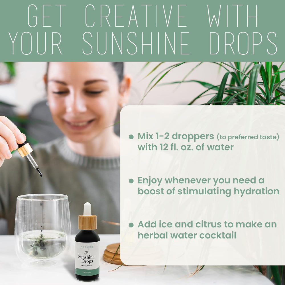 Chlorophyll drops packaging and ingredients