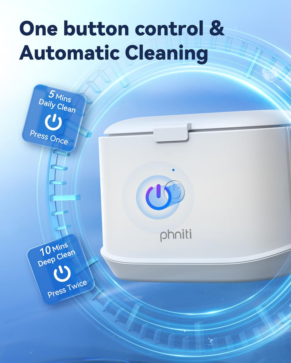 Non-slip feet stabilizing the cleaner during operation