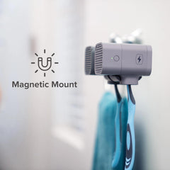 Built-in drying fan visible inside the unit