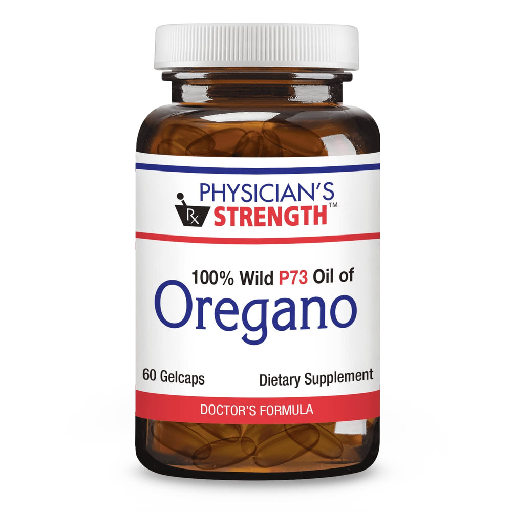 Physician's Strength Wild Oregano Gels bottle and label