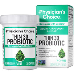 Product image: Physician's CHOICE Probiotics bottle showing 6 strains
