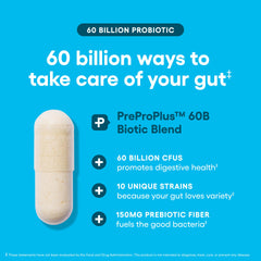 Ingredients: organic prebiotics and probiotic strains