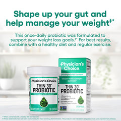 Physician's CHOICE Probiotics capsules support bloating relief and daily wellness.