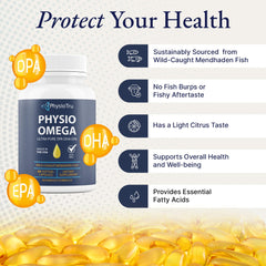 Non-GMO, gluten-free and soy-free omega-3 supplement label