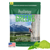 PhysiVantage Organic Greens Powder container with scoop