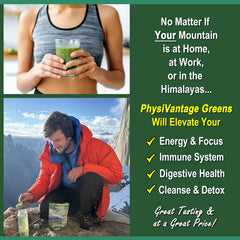 Graphic of 15 certified organic greens and whole food ingredients