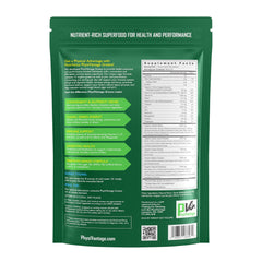 Re-sealable pouch with 25 servings of vegan greens powder