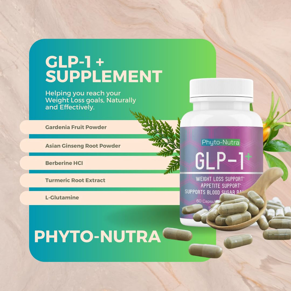 Phyto-Nutra GLP-1 bottle on wooden background