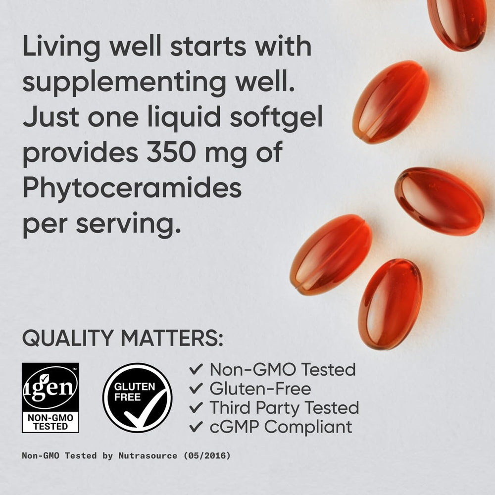 Nutrition facts panel of Phytoceramides bottle