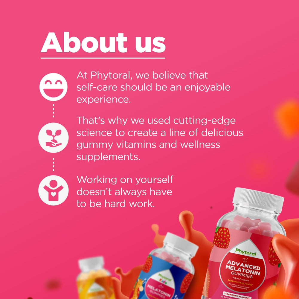 Gummies with bedtime scene and product branding