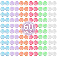 Phyyixs 60-pack transparent contact lens cases in six colors