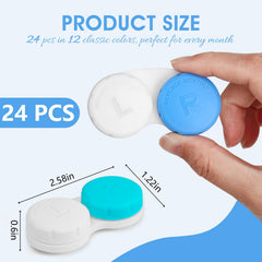 Assorted-color contact lens cases with screw-top lids
