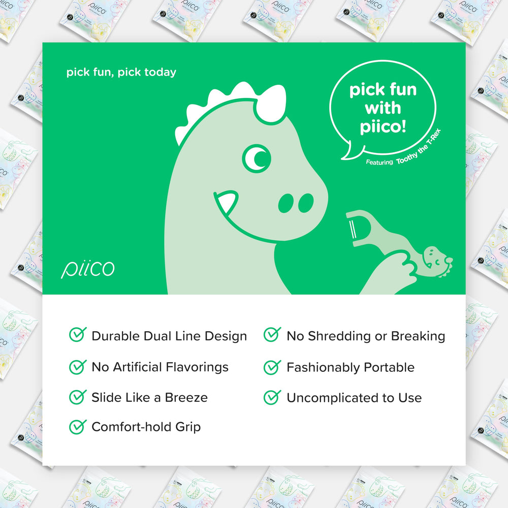 Piico Dino Homebox packaging showing floss picks