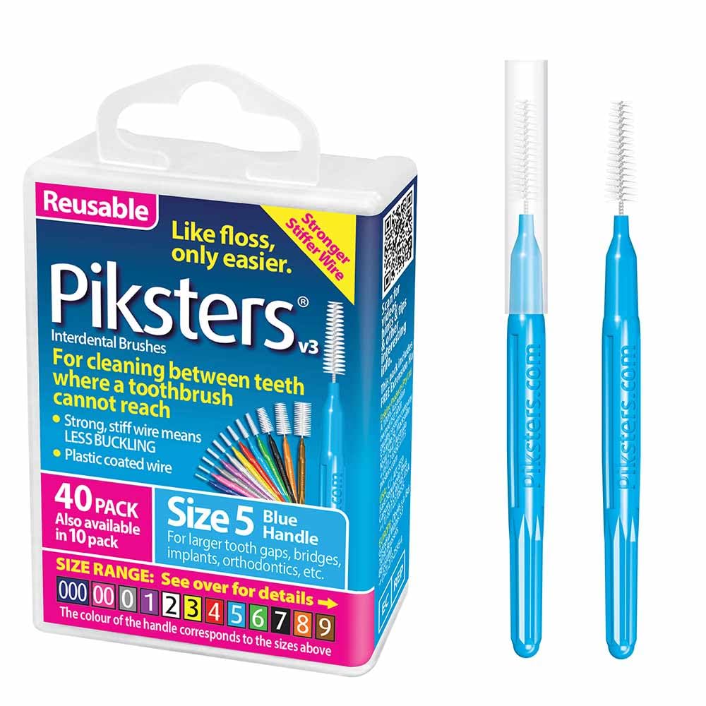 Piksters interdental brushes Size 5 blue set close-up