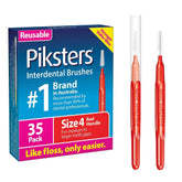 Front view of Piksters Interdental Brushes 35 pack Size 4