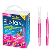 Piksters 40pk Size 00 Pink interdental brushes packaging